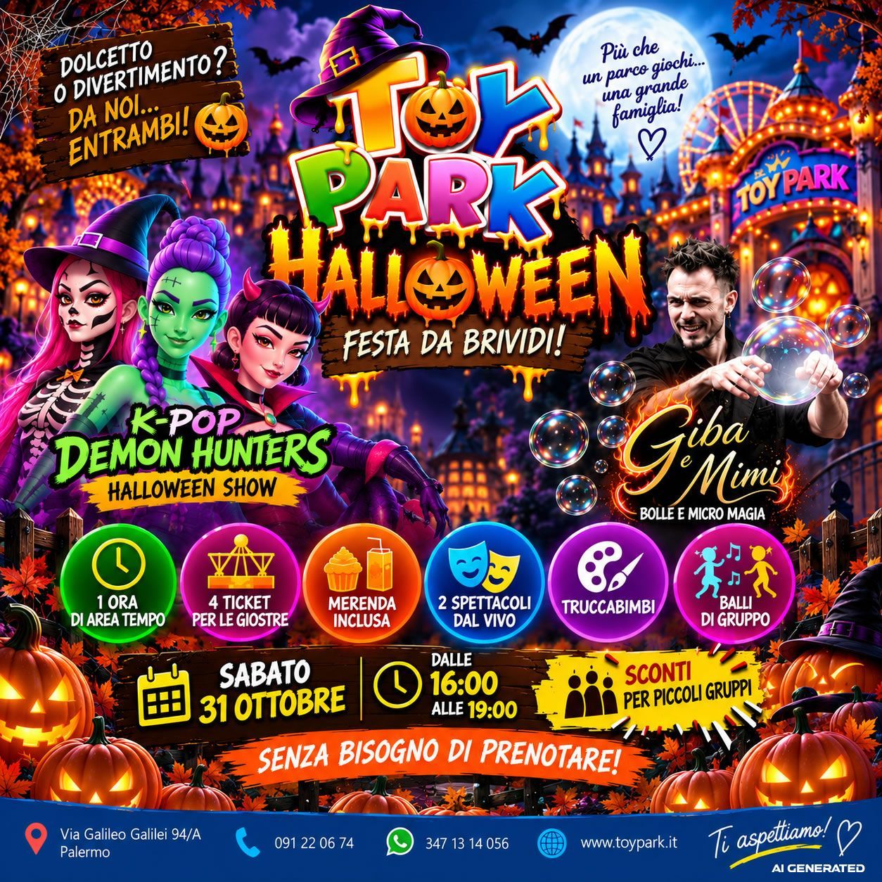 QUEST’ANNO HALLOWEEN AL TOY PARK SARÀ… DA BRIVIDI!, parco divertimenti Toy Park Palermo