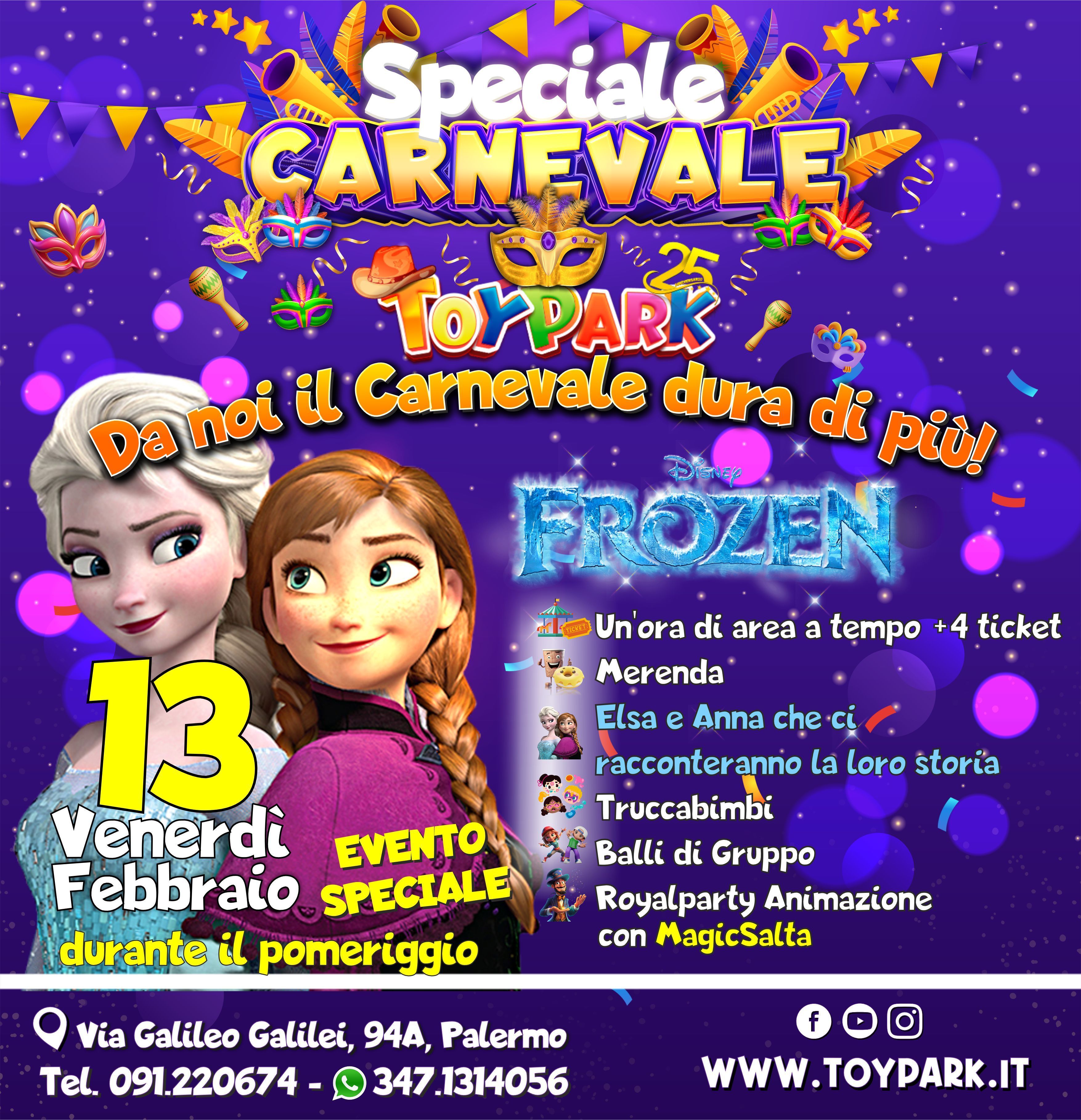 Al Toy Park il Carnevale… dura di più!, parco divertimenti Toy Park Palermo