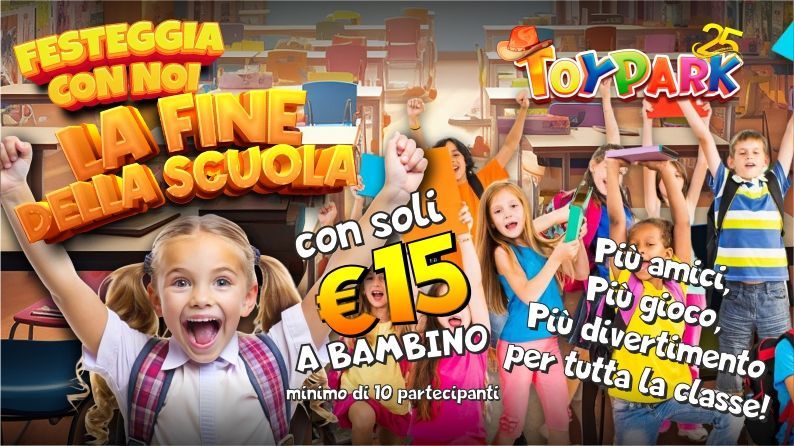 Promozione parco divertimenti Palermo Toy Park: Festeggia con noi la festa di fine anno scolastico