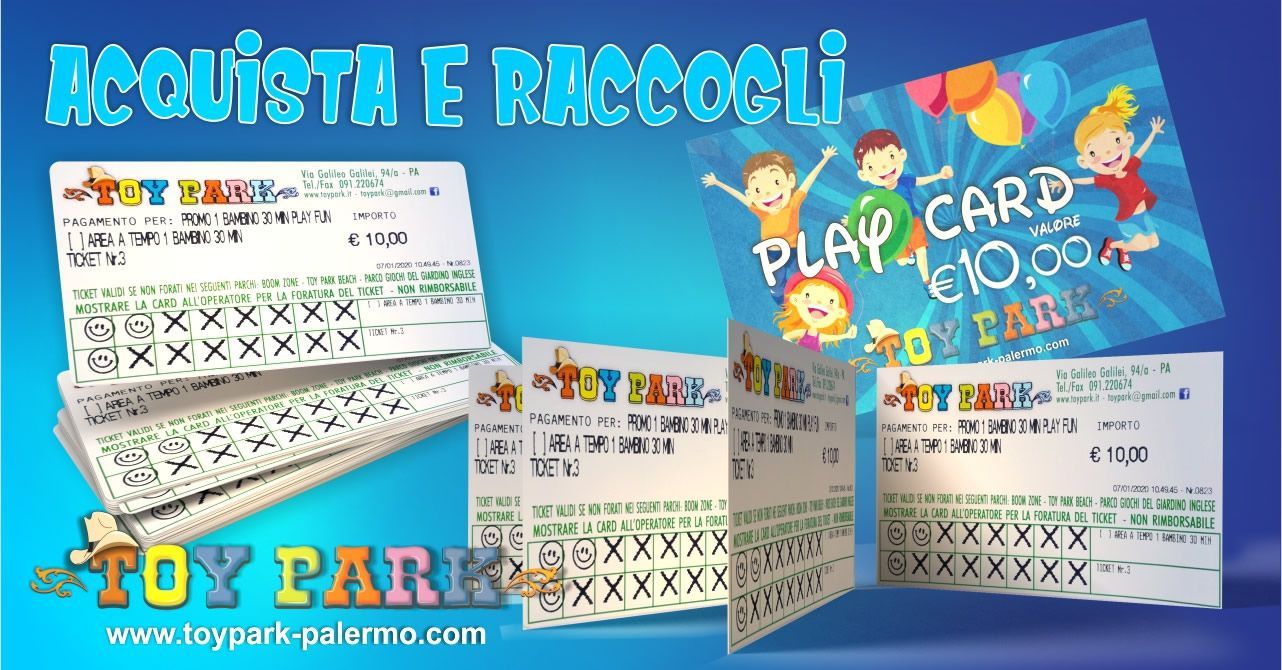 Promozione parco divertimenti Palermo Toy Park: Promozione Acquista e Raccogli le Nostre Card