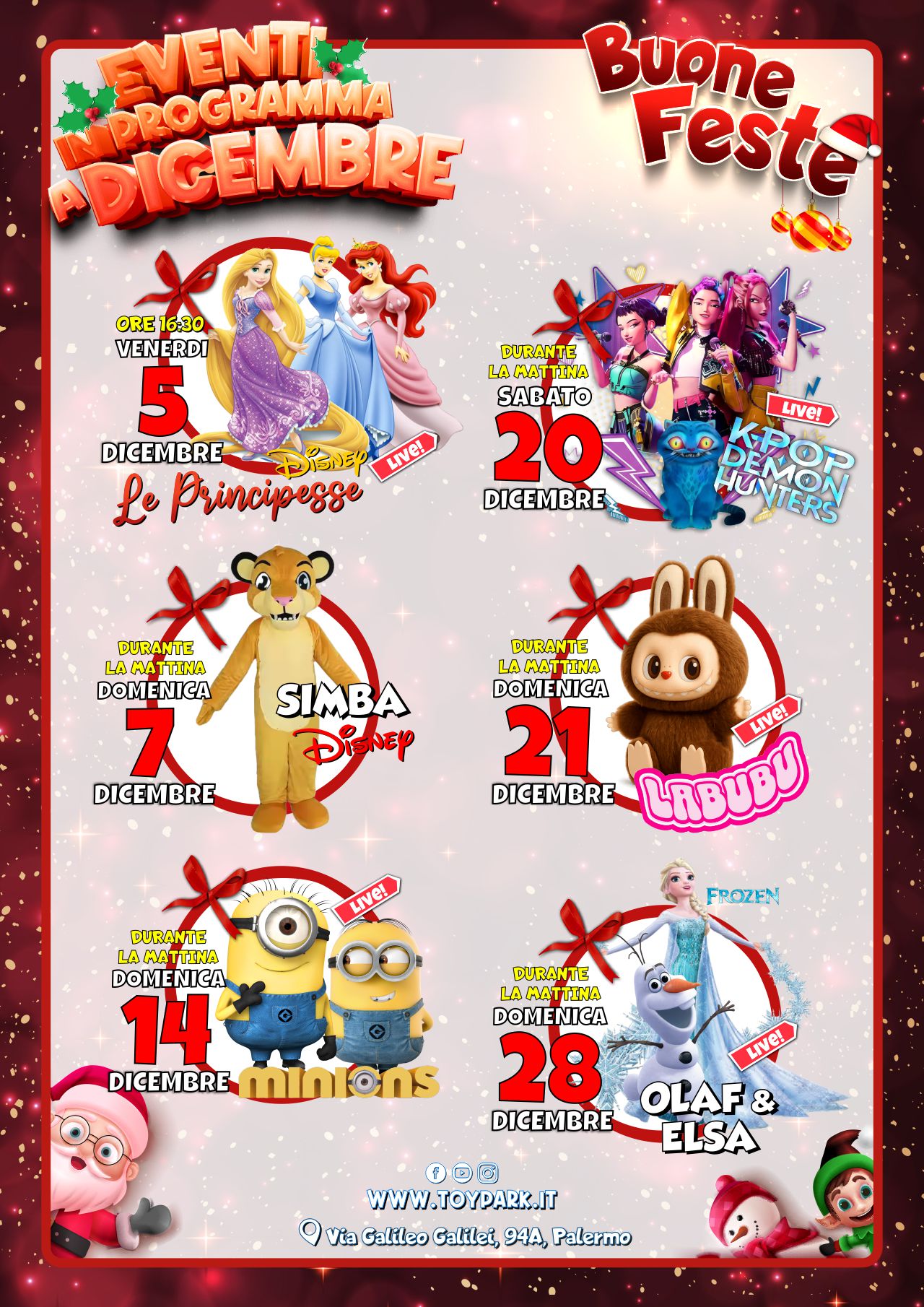 Eventi gratutiti per bambini a Palermo la Domenica mattina - Novembre 2025 Eventi per Bambini a Palermo Dicembre 2025