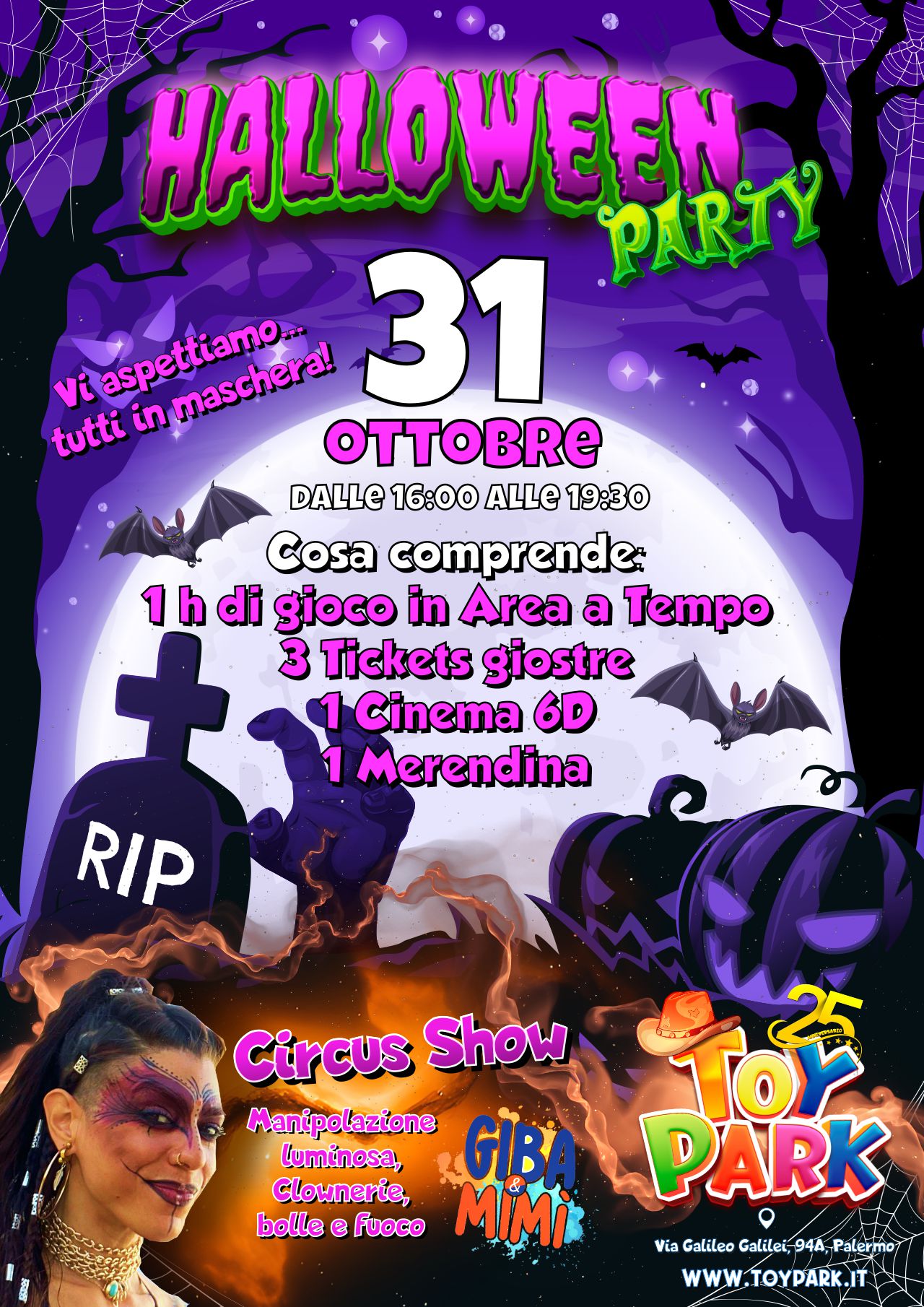 Evento Festa Halloween per bambini a Palermo