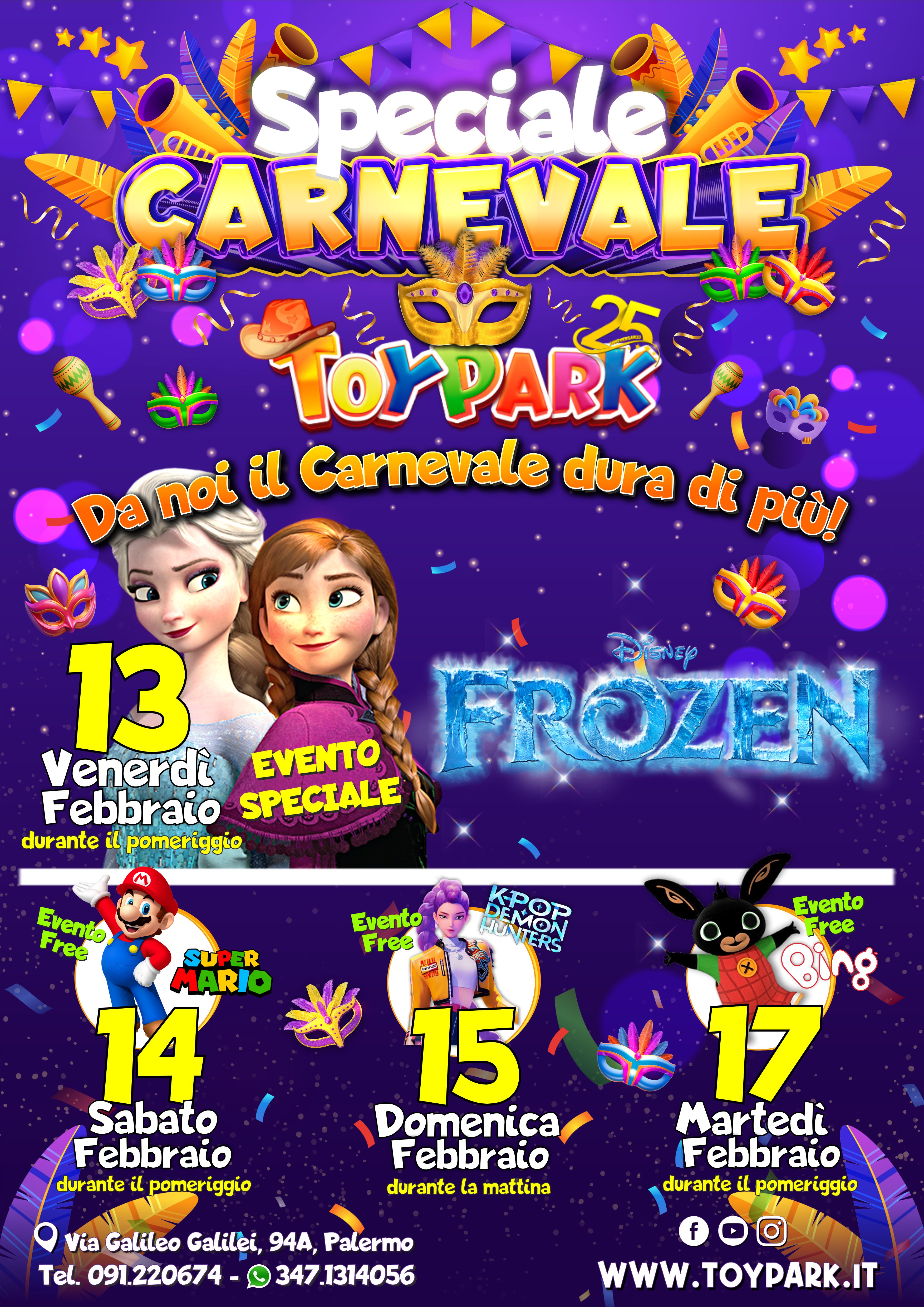 Eventi per bambini a Palermo Carnevale 2026